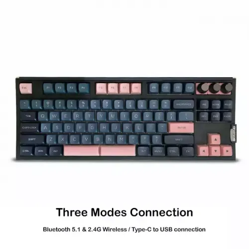 Skyloong Gk87 Three Modes Connection Blue-pink Mechanical Gaming Keyboard - Switches Red (English)