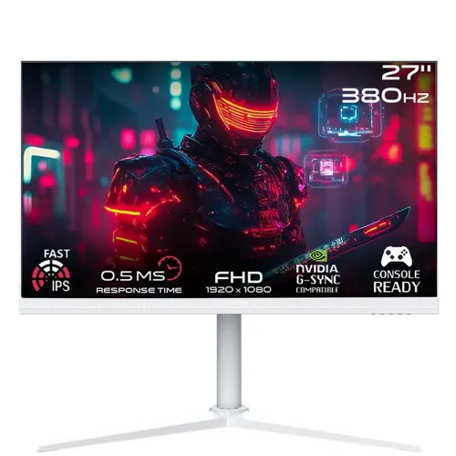 Gameon Artic Pro Series 27" Fhd 380 Hz Mprt 0.5 Ms Fast Ips Gaming Monitor (Support Ps5) - White
