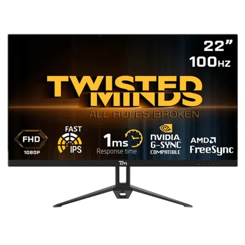 Twisted Minds 22" Fhd Ips 100hz 1ms Gaming Monitor - Black