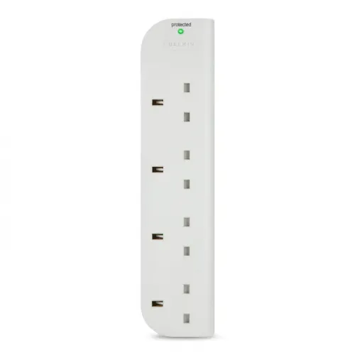Belkin 4 Sockets Surge Protected Extension - 1m Cable - White