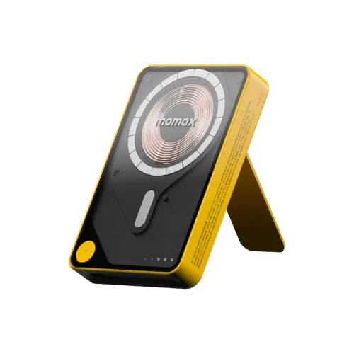 Momax 1-power X Pro+ Magnetic Wireless Power Bank 10000mah With Built-in Usb-c Cable - Yellow