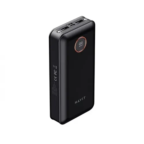 Havit PB75 Power Bank With Cable 20000mAh - Black