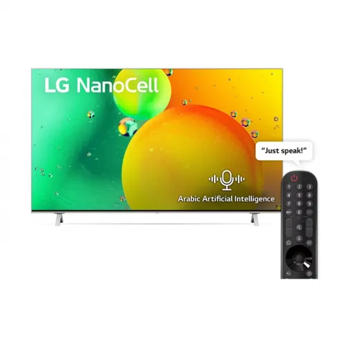 LG NanoCell Smart TV 55 Inch NANO77 Series, Cinema Screen Design 4K Active HDR WebOS Smart AI ThinQ - 55NANO776QA