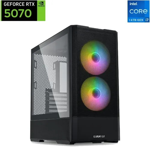 Lian Li Lancool 207 Intel Core I7-14th Gen Rtx 5070 Solid Oc 12gb Gaming Pc - Black