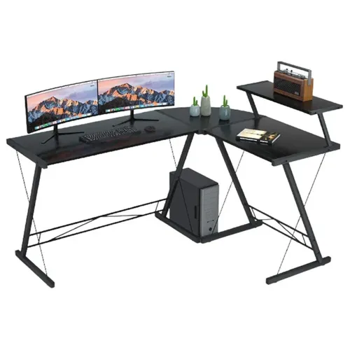 Gameon 3in1 L-shaped Slayer Ii Xl Series Gaming Desk - Black