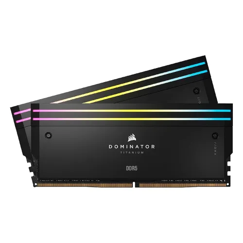 Corsair Dominator Titanium Rgb Ddr5 Ram 64gb (2x32gb) Ddr5 6600mhz Cl32 Intel Xmp Icue Compatible Computer Memory - Black