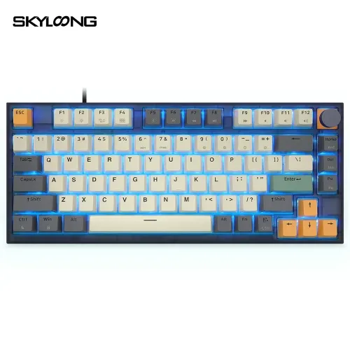 Skyloong Gk75 Wired - Tigry (Mechanical & Hot-swappable Knob) Gaming Keyboard (Ktt Rose Brown) English / Arabic Layout