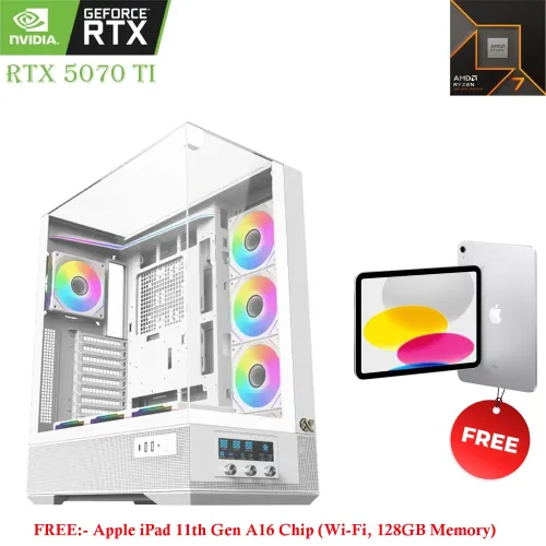 GAMING PC – XIGMATEK VISION PRO | Ryzen 7 9800X3D | RTX 5070 Ti | 32GB RAM | 2TB SSD With Free Ipad