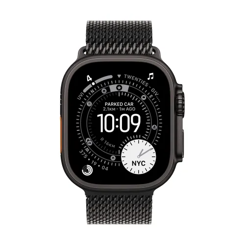 Apple Watch Ultra 3 GPS + Cellular 49mm Black Titanium Case with Black Titanium Milanese Loop - Medium