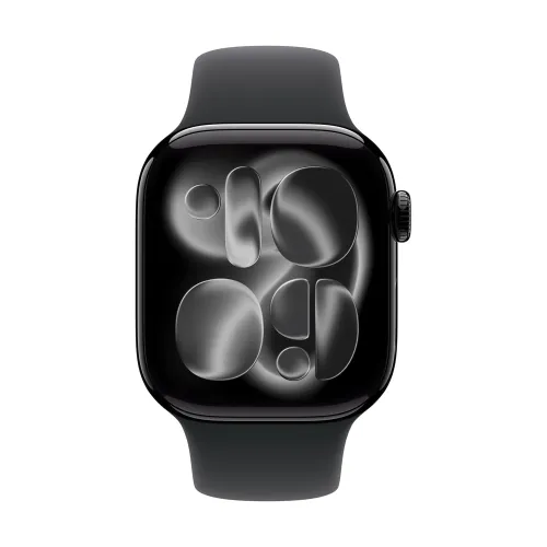 Apple Watch Series 11 GPS 46mm Jet Black Aluminium Case with Black Sport Band - M/L
