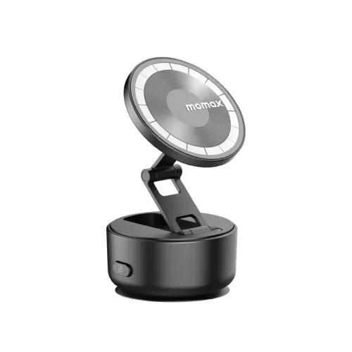 Momax 1-Snap Go Auto Suction Magnetic Phone Stand - Black