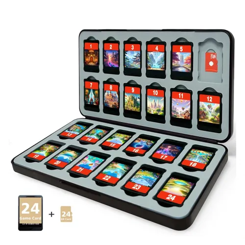 24 Game Cassette Tape Storage Box For Nintendo Switch 2 (Pearl bag packing) HS-SW2056F