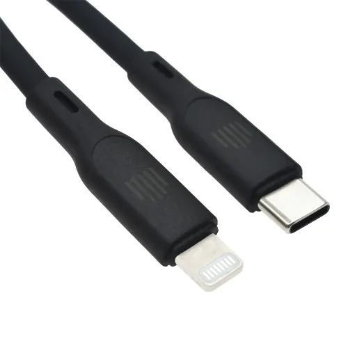 Dviced USB-C to lightning silicone cable Charging & Data transfer 1.25m - Black