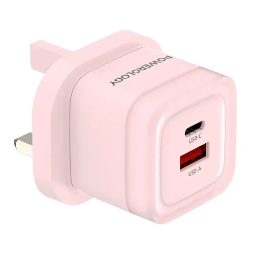 Powerology Dual-Port Fast Charging Adapter PD 35W - Pink