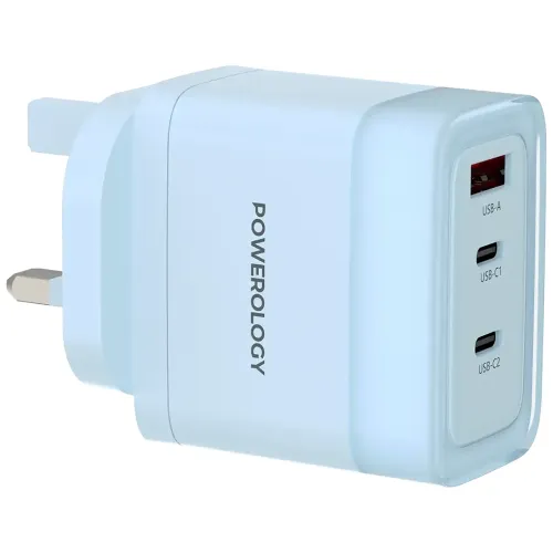 Powerology Lunex Series Fast Charging Adapter PD 65W - Blue