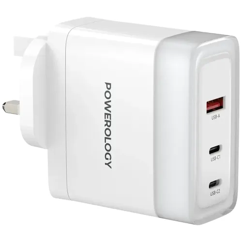 Powerology Lunex Series Fast Charging Adapter PD 100W - White