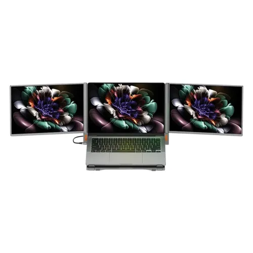 Powerology Portable Dual Screen Monitor - Gray