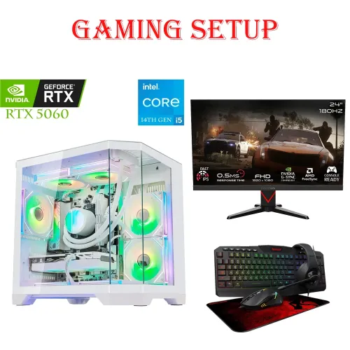 Gaming Pc Bundle Intel Core I5-14th Gen Rtx 5060 With 24" Gaming Monitor & Gaming Kit