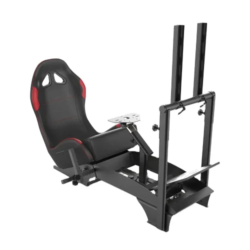 Gameseat GY-Extreme Racing Simulator Cockpit with Monitor Mount – Black/Red | Fully Adjustable Steel Frame & Sport Seat GY046-2