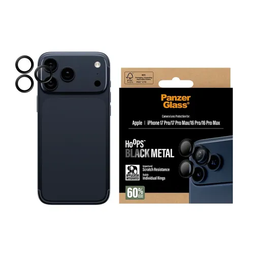 PanzerGlass Hoops Black Camera Lens Protector iPhone 17 Pro | iPhone 17 Pro Max