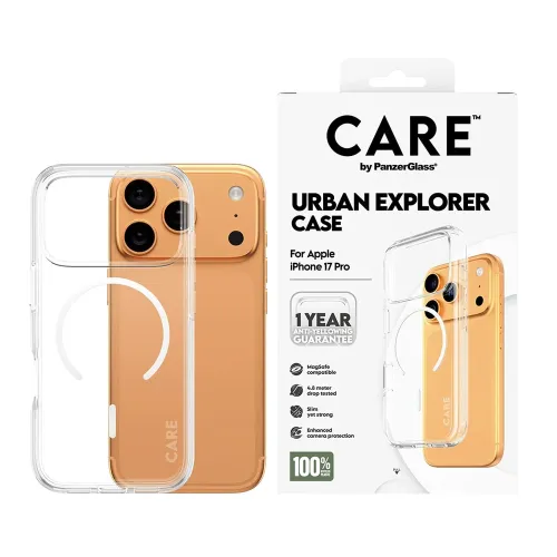 PanzerGlass Flagship Case Transparent Urban Explorer w. White MagSafe iPhone 17 Pro