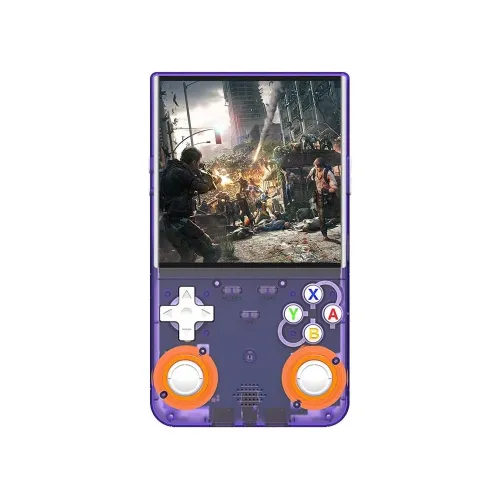 R36 Ultra Retro Handheld Game Console with 64GB - Transparent Purple