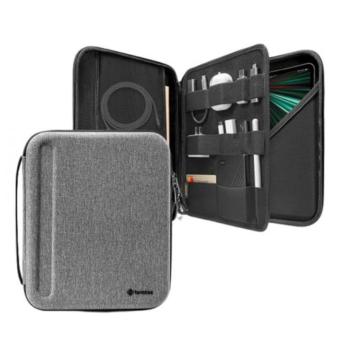 Tomtoc Portfolio Case for 12.9" iPad Pro 2021-2018/ with Carrying Storage Sleeve Bag Accessory Organizer - Gray