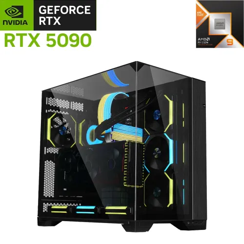 Lian Li O11 Vision Amd Ryzen 9 16/232t 9950x3d Rtx 5090 Oc 32gb Mid Tower Gaming Pc
