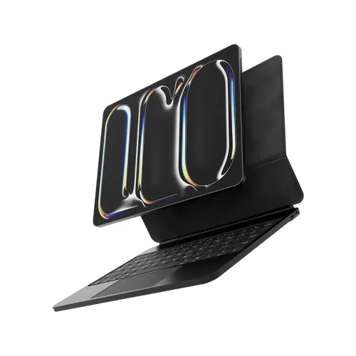 Powerology Smartcase Pro+ Wireless Keyboard Case for iPad Pro 13” (M4) - Black Arabic Lay Out