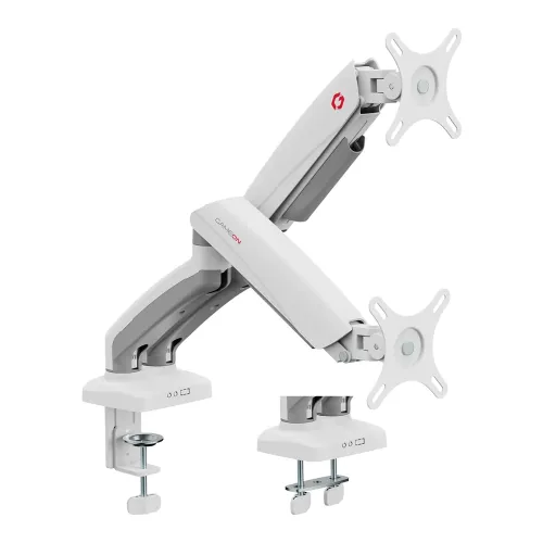 Gameon Go-5450 Mechanical Spring Monitor Dual Arm For Gaming And Office Use - White