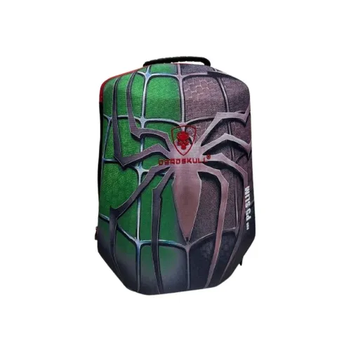 DEADSKULL PS5 Slim Protective Backpack – Green & Purple Spider Armor Edition