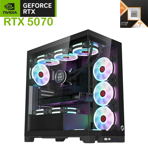 Gameon Emperor  Amd 90000 Series Ryzen 7 9800x3d Rtx 5070 12gb Mid Tower Gaming Pc