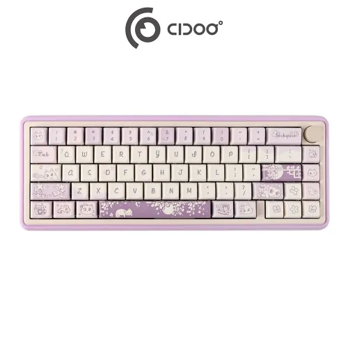 Cidoo Nebula 65% Via-programmable Wired/wireless Mechanical Keyboard - Purple (English)