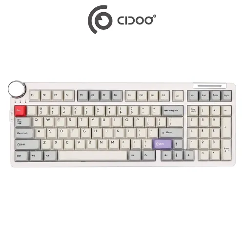 Cidoo Abm098 1800 Compact Via Gasket Mount Hot Swappable Mechanical Gaming Keyboard - Grey (English)