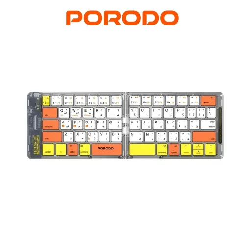 Porodo Crystal Shell Wireless Keyboard - White (Arabic Key)