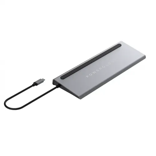 Powerology 11 in 1 Multi-Display USB-C Hub & Laptop Stand 100W - Grey