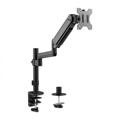 GAMEON GO-3363 Pole-Mounted Gas Spring Single Monitor Arm -  17" - 32", Each Arm Up To 9 KG, Black