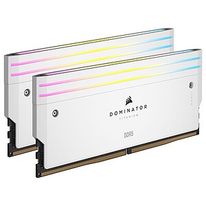 CORSAIR DOMINATOR TITANIUM RGB 32GB (2x16GB) DDR5 DRAM 6000MT/s CL30 Intel XMP Memory Kit - White