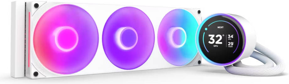 NZXT KRAKEN ELITE 360 RGB V2 360MM AIO WITH 2.72 IPS LCD LIQUID COOLER - WHITE