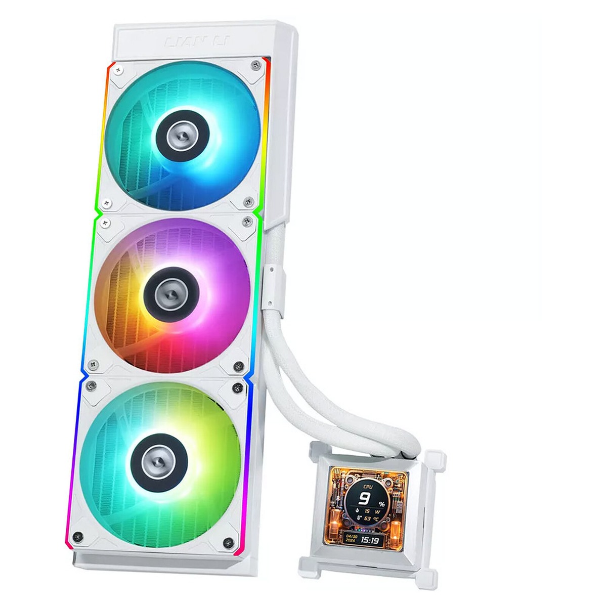 LIAN LI Hydro-Shift LCD 360mm RGB Liquid CPU Cooler - White