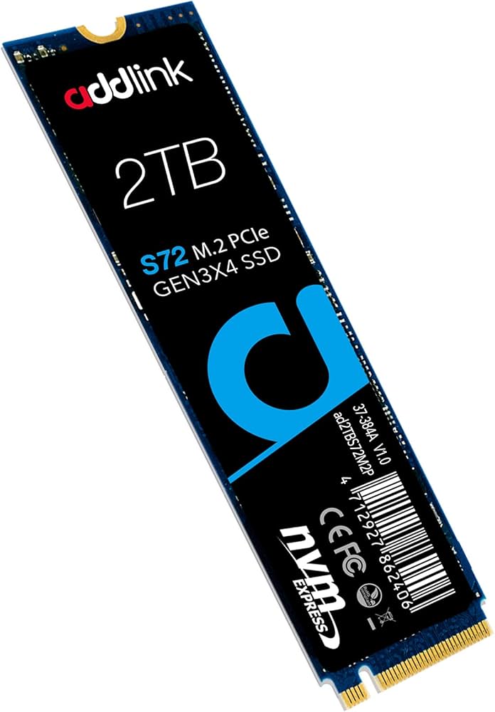 ADDLINK S72 M.2 2280PCIE GEN3X4 NVME SSD(r-3400,w-3000) - 2TB