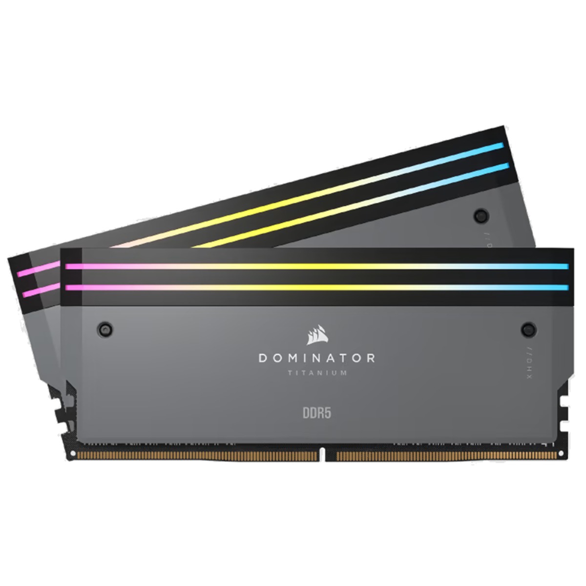 CORSAIR DOMINATOR® TITANIUM RGB 32GB (2x16GB) DDR5 DRAM 6000MT/s CL30 AMD EXPO & Intel XMP Memory Kit — Grey